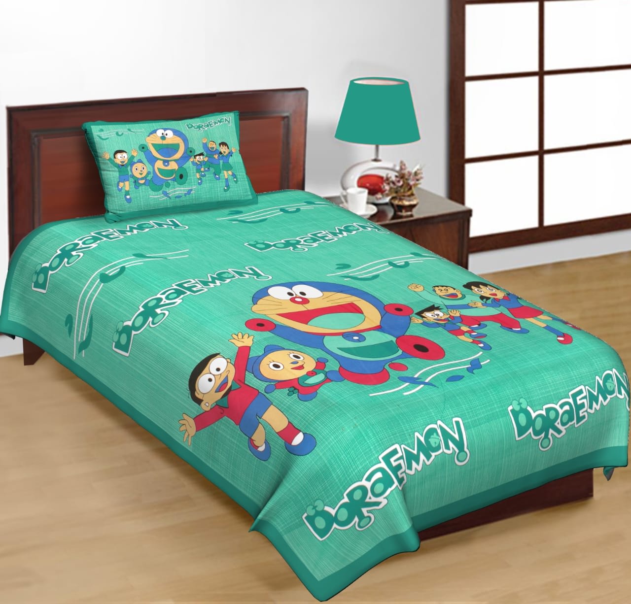Jaipuri Prints Cotton Single Bedsheet (Multicolor)