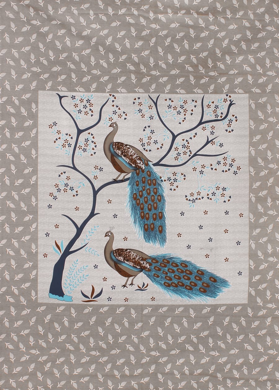 Jaipuri Prints Cotton Single Bedsheet (Multicolor)