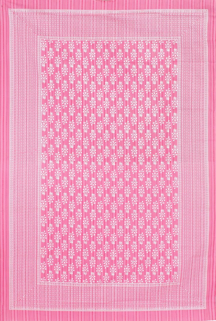 Jaipuri Prints Cotton Single Bedsheet (Multicolor)