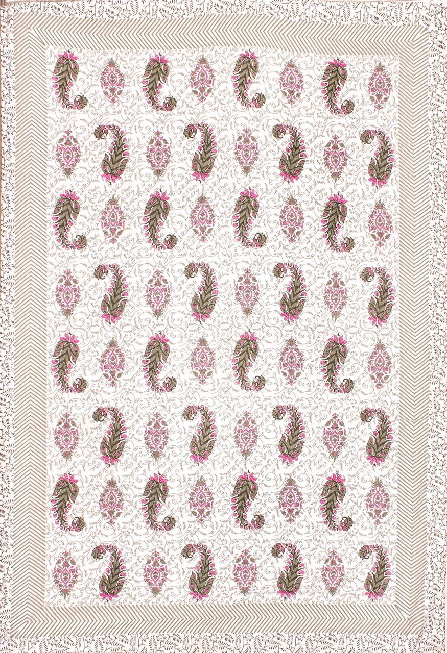 Jaipuri Prints Cotton Single Bedsheet (Multicolor)