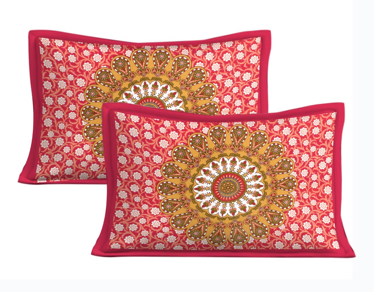 Jaipuri Prints Cotton Single Bedsheet (Multicolor)