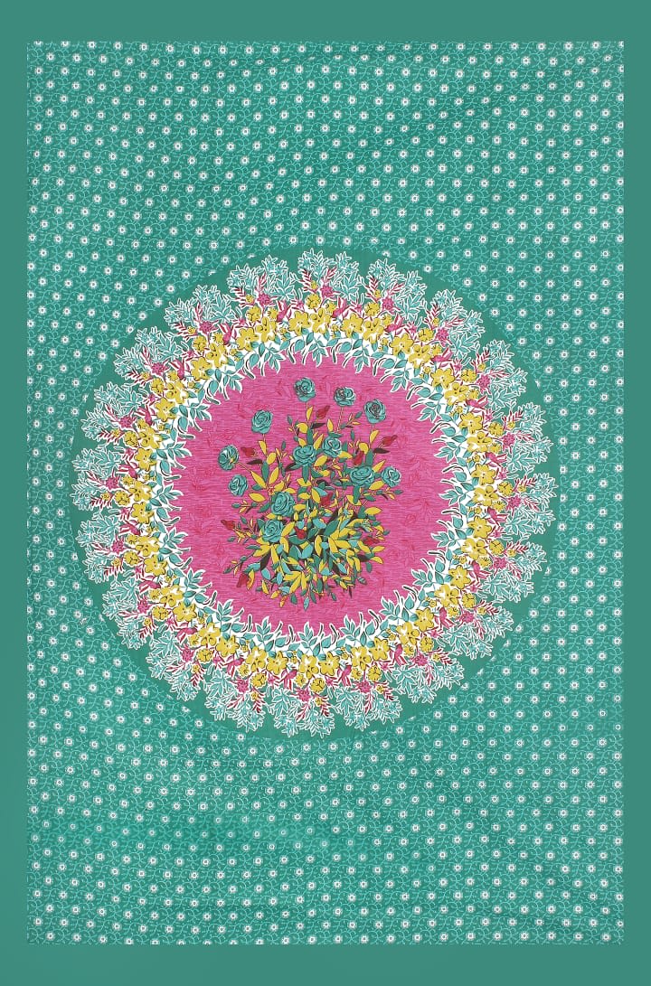 Jaipuri Prints Cotton Single Bedsheet (Multicolor)