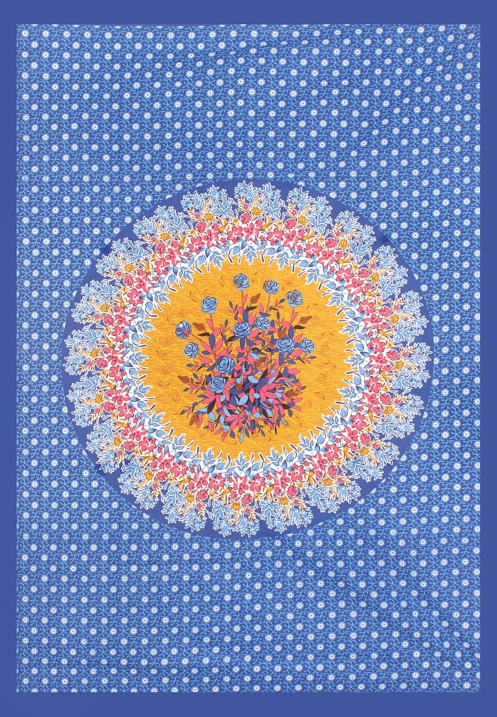 Jaipuri Prints Cotton Single Bedsheet (Multicolor)