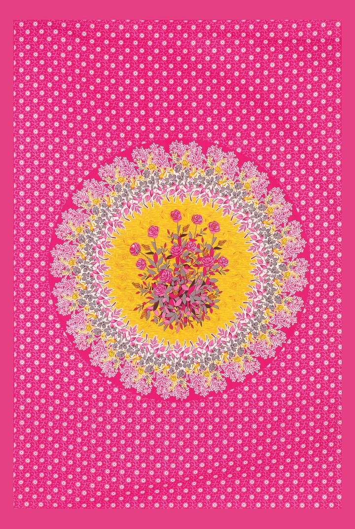 Jaipuri Prints Cotton Single Bedsheet (Multicolor)