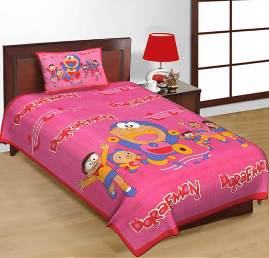 Jaipuri Prints Cotton Single Bedsheet (Multicolor)