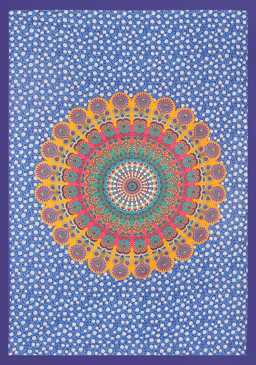 Jaipuri Prints Cotton Single Bedsheet (Multicolor)