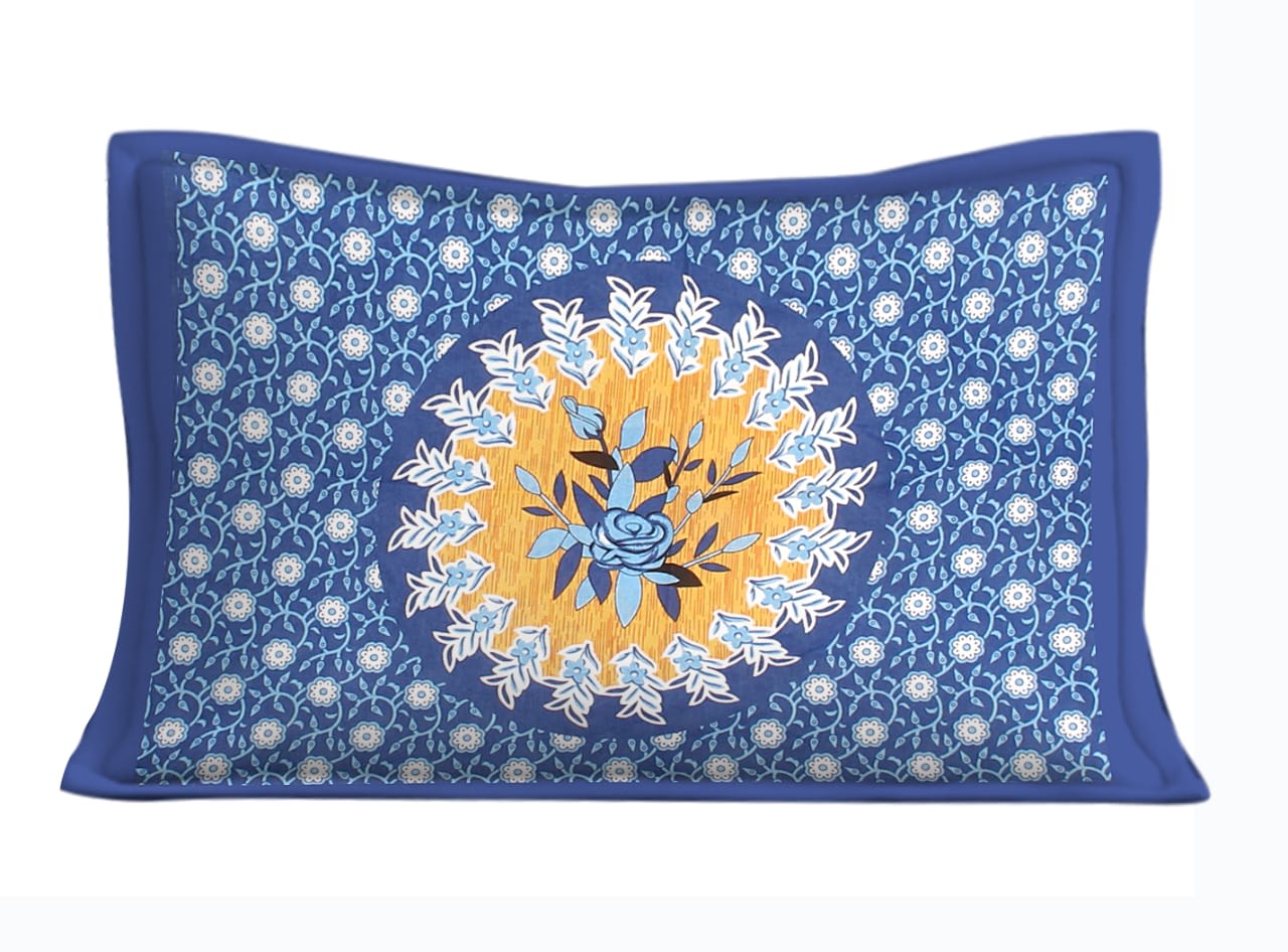 Jaipuri Prints Cotton Single Bedsheet (Multicolor)