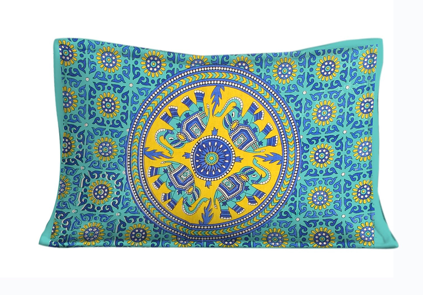 Jaipuri Prints Cotton Single Bedsheet with 1 pillow cover