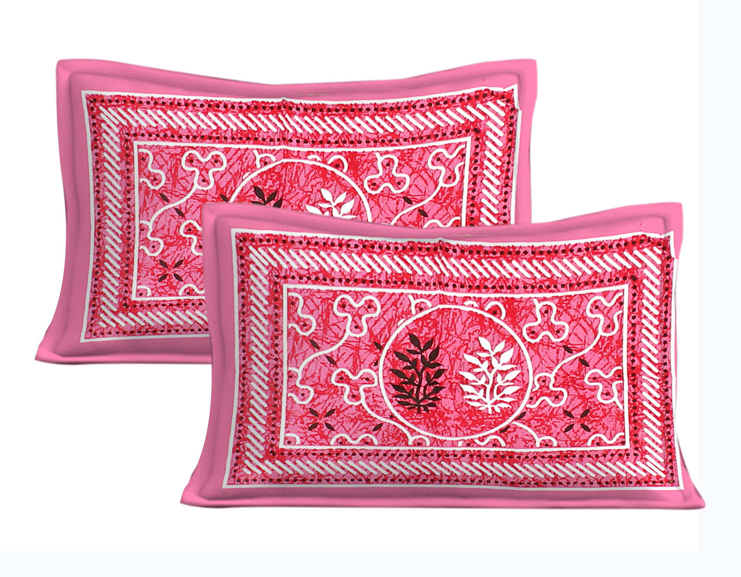 Jaipuri Traditional Double Bed Bedsheet with 2 Pillow Covers