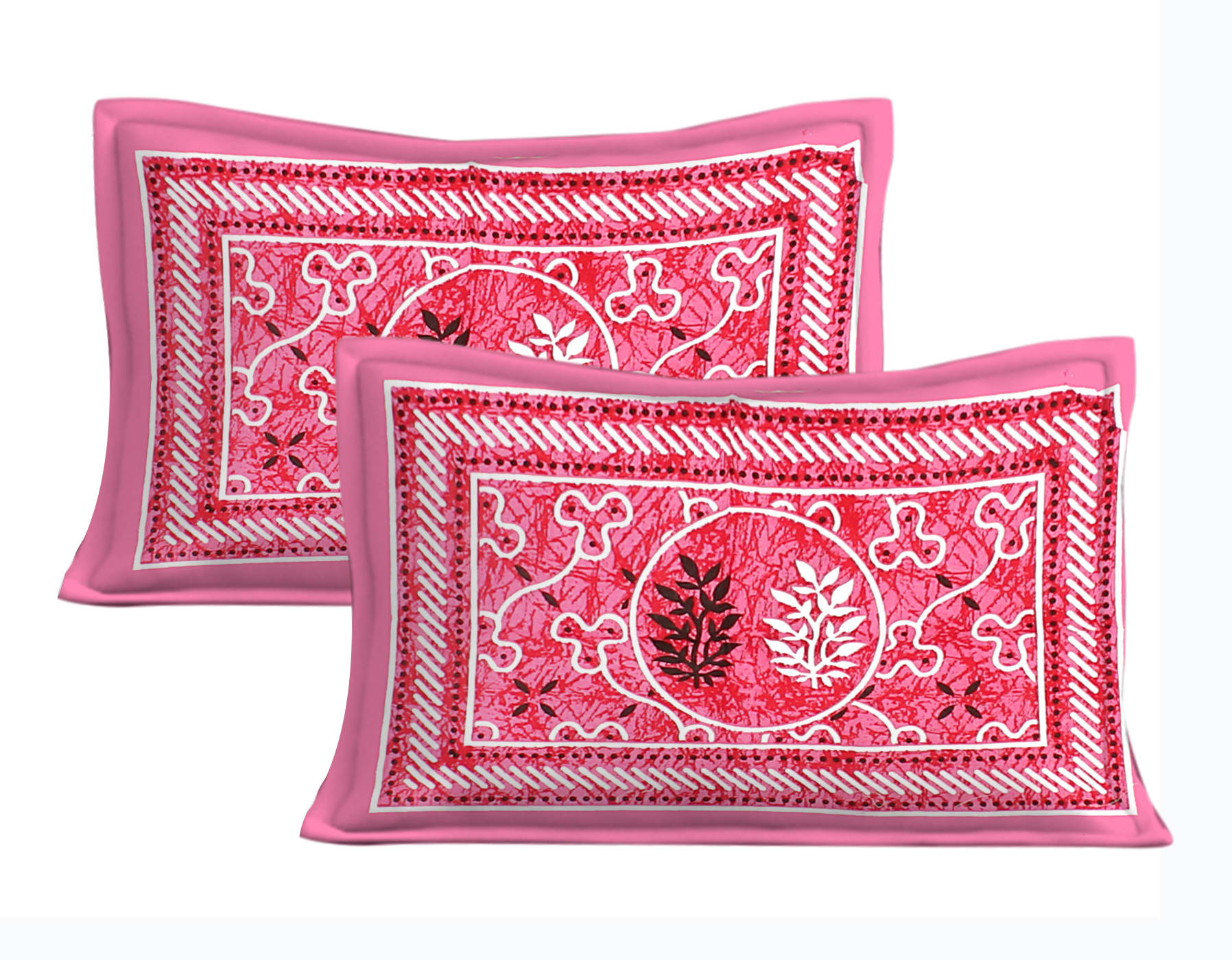 Jaipuri Traditional Double Bed Bedsheet with 2 Pillow Covers