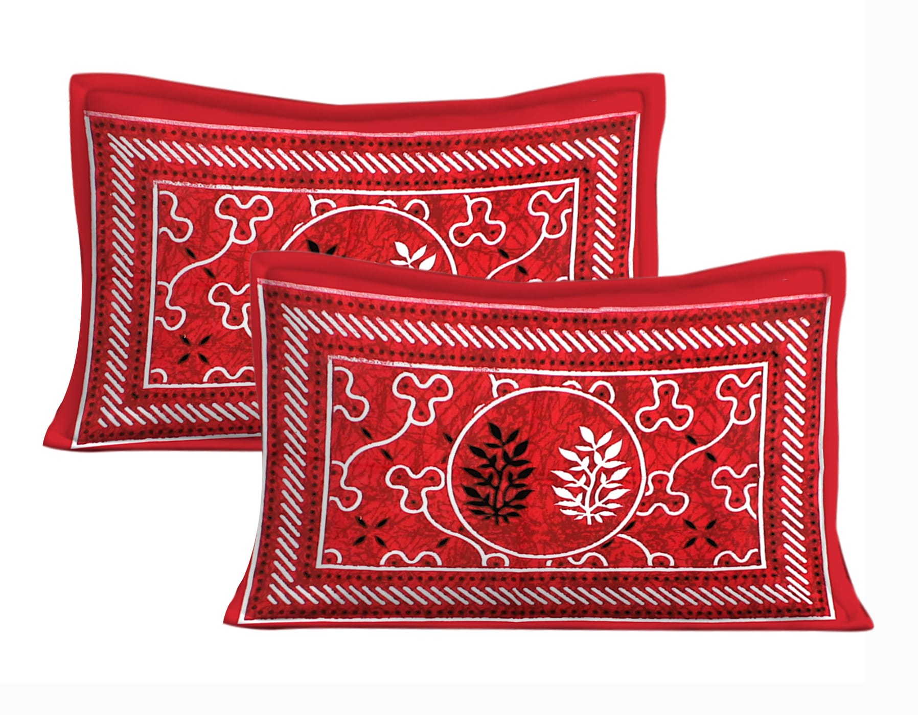 Jaipuri Traditional Double Bed Bedsheet with 2 Pillow Covers