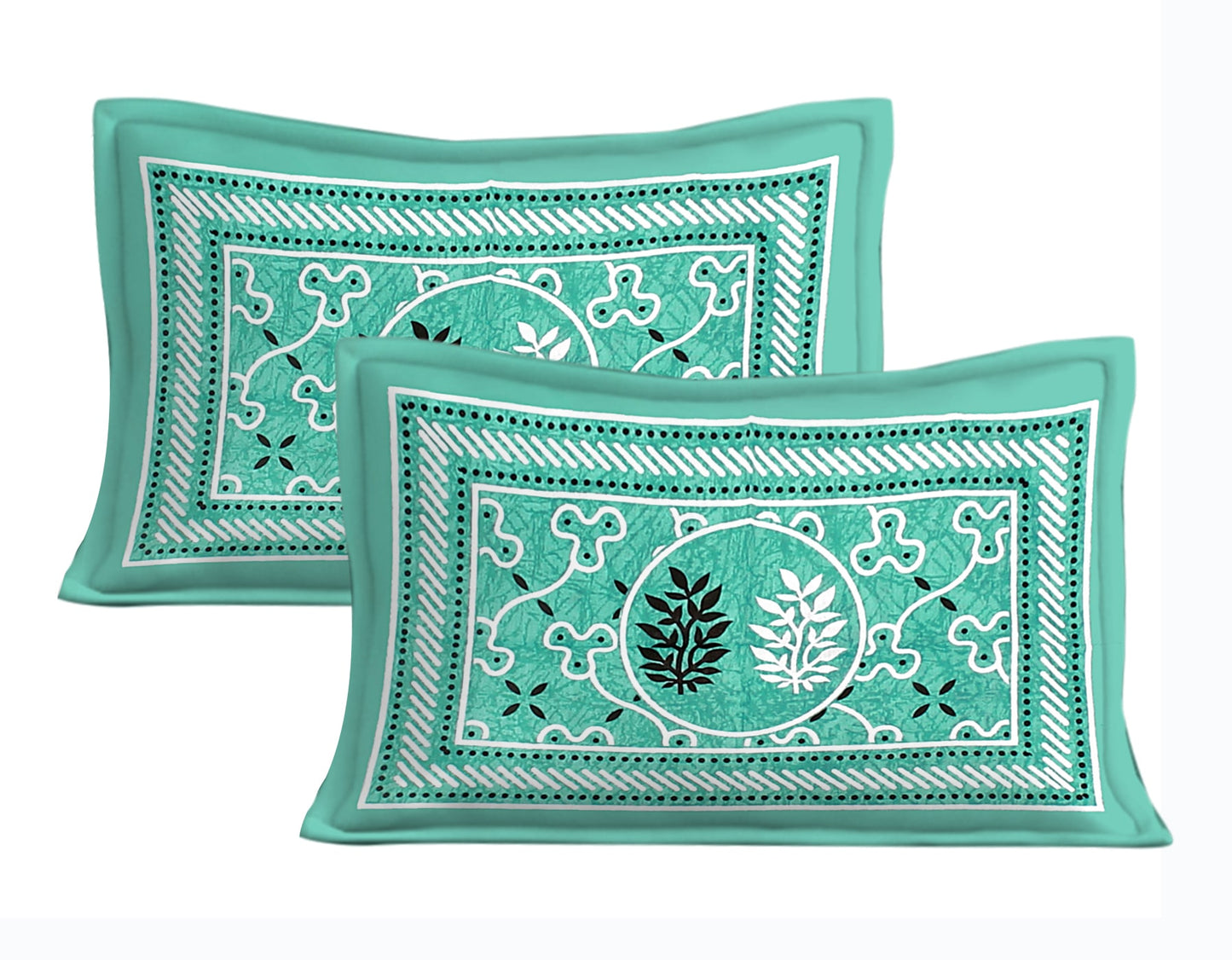 Jaipuri Traditional Double Bed Bedsheet with 2 Pillow Covers