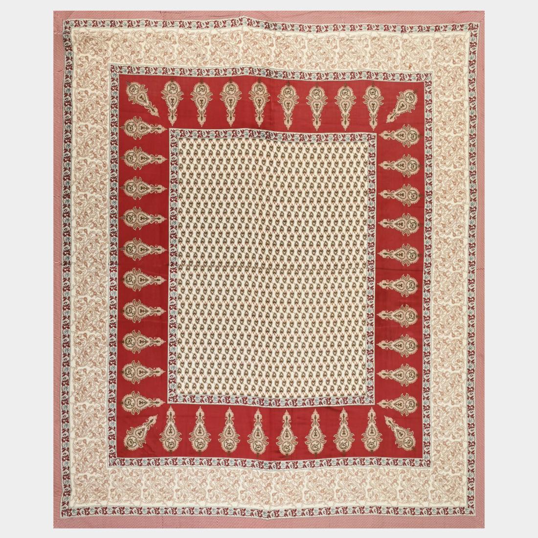 Jaipuri Traditional Double Bedsheet with 2 Pillow Covers - ( Red)