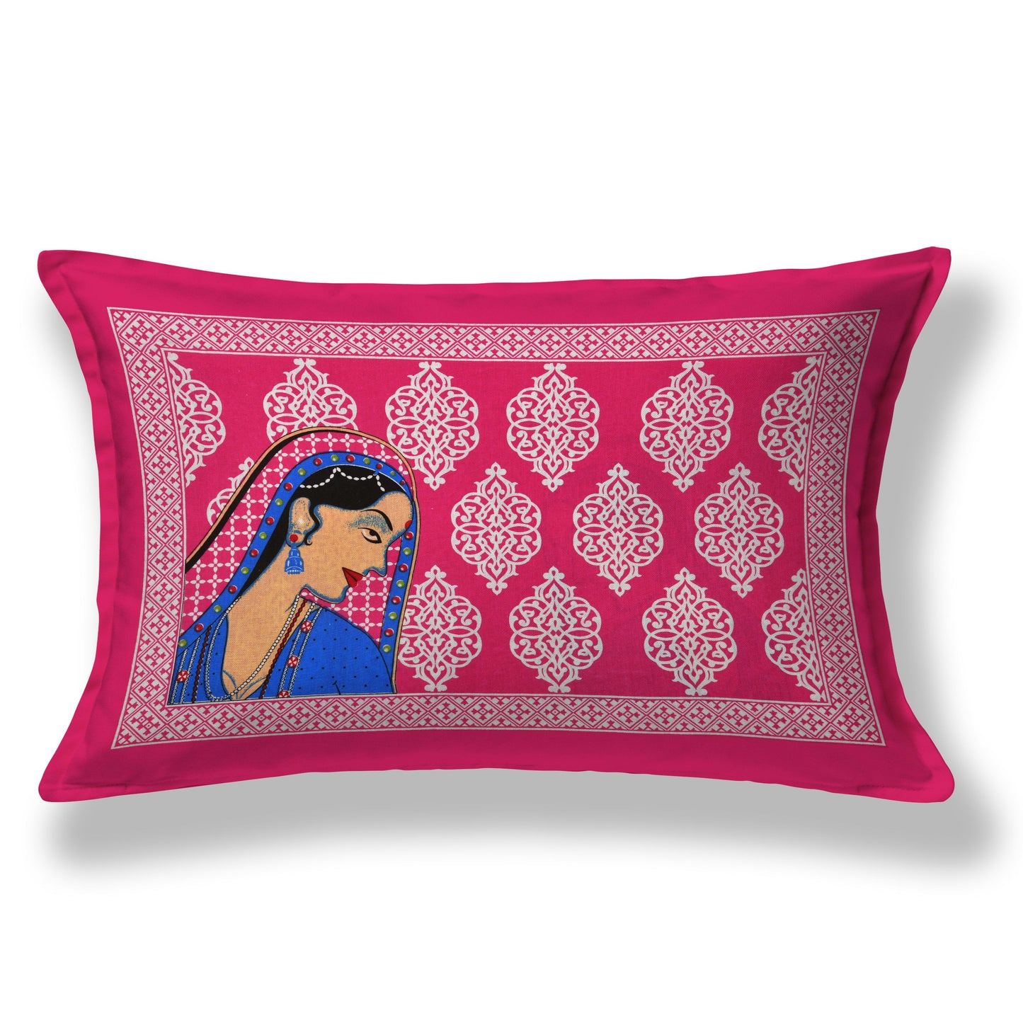 Jaipuri  Prints  Cotton Single Bedsheet (Pink)