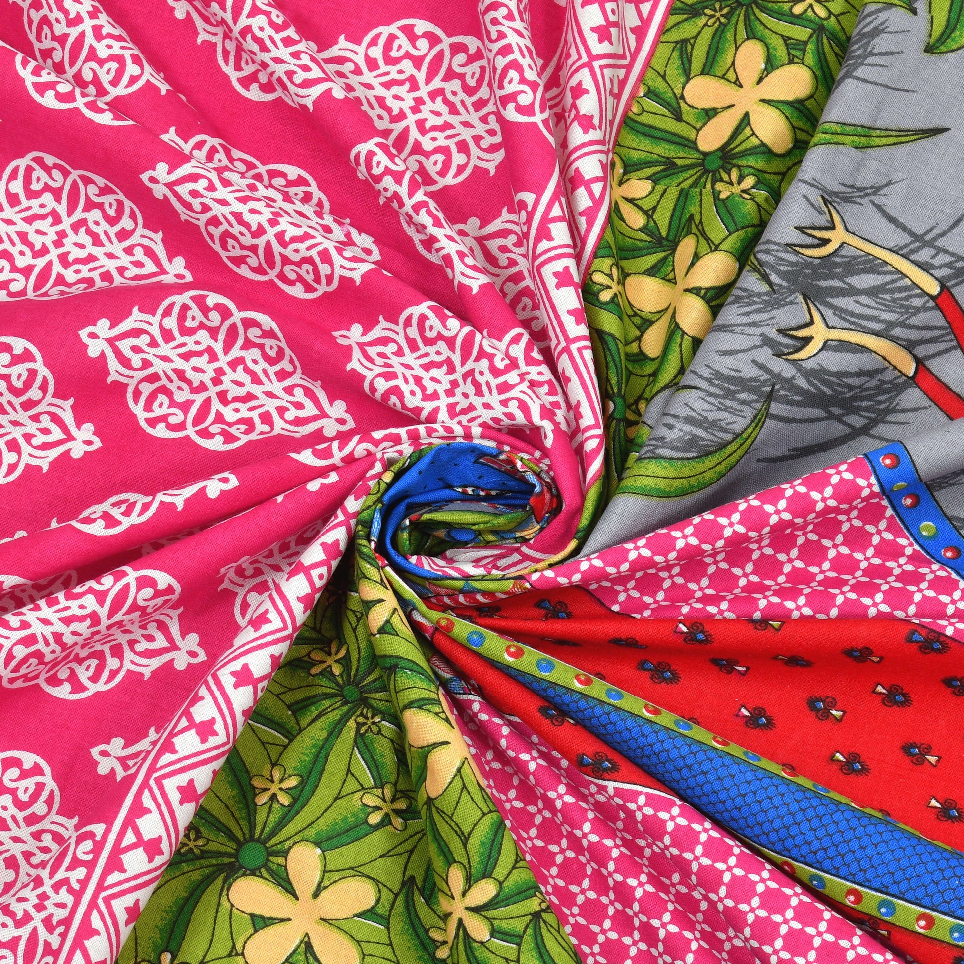 Jaipuri  Prints  Cotton Single Bedsheet (Pink)