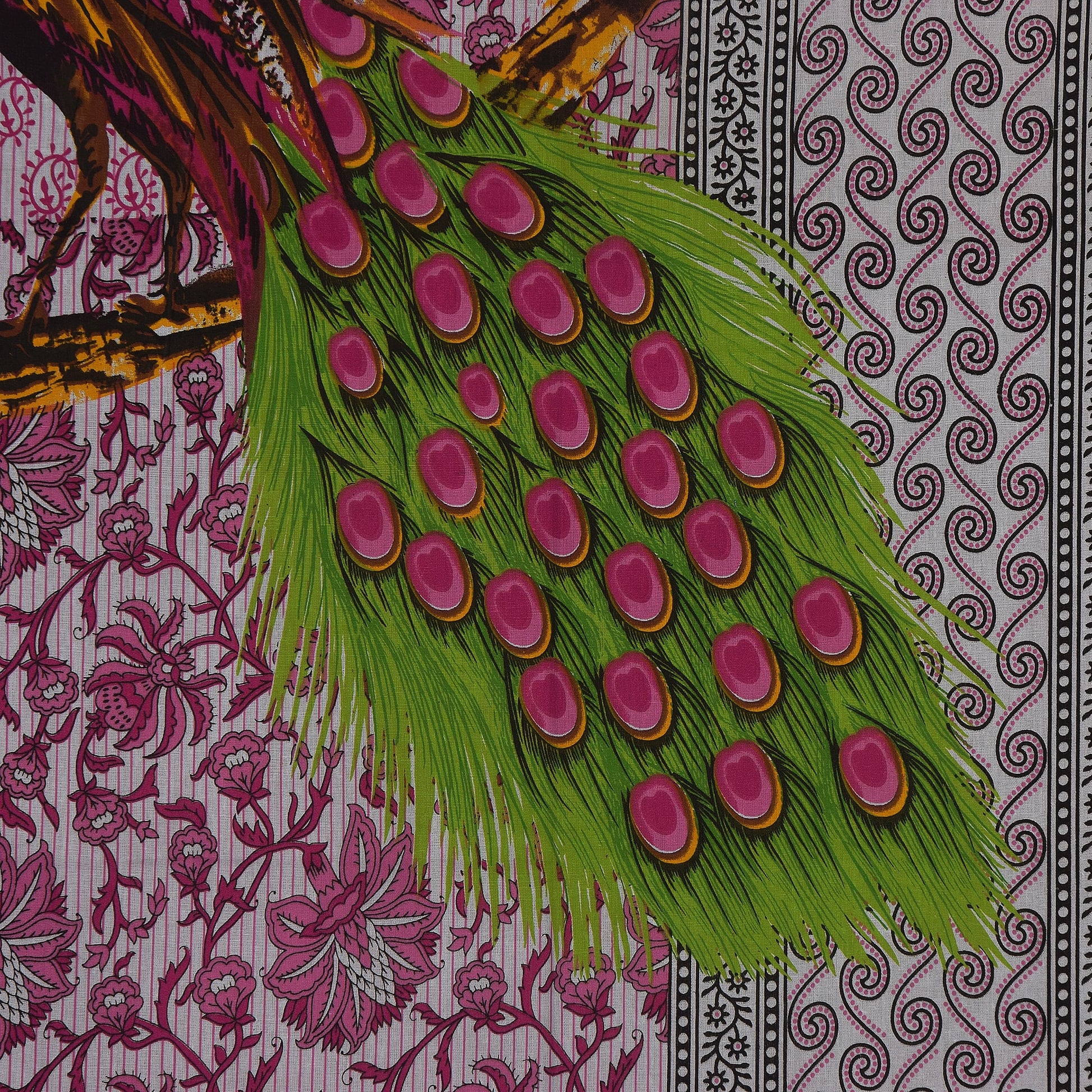 Jaipuri  Prints  Cotton Single Bedsheet (Pink)