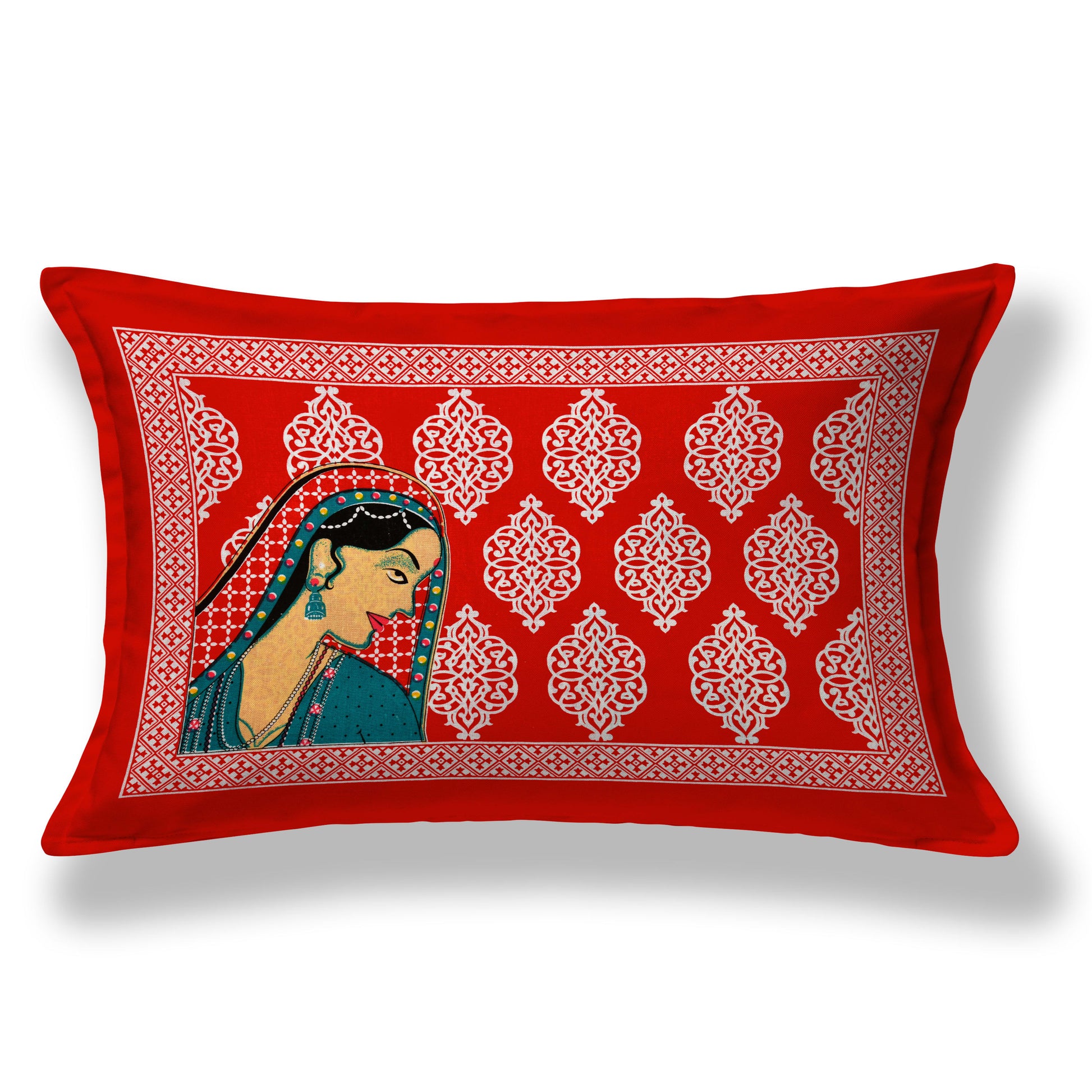 Jaipuri  Prints  Cotton Single Bedsheet (Red)