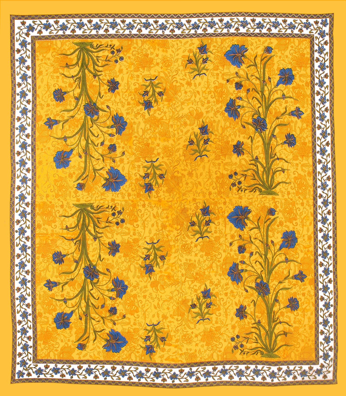 100% Cotton Printed Double Bedsheet (Yellow)