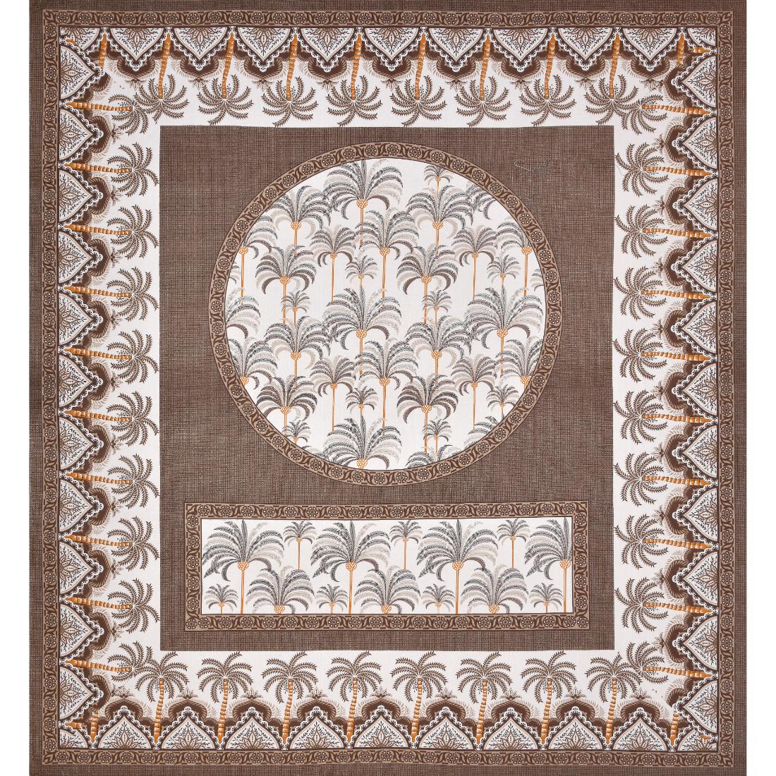 Khajoor print Cotton double bedsheet with 2  pillow cover Brown