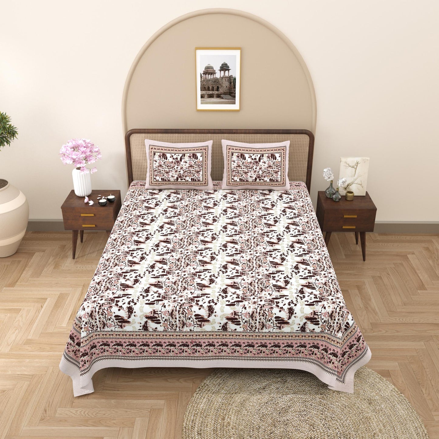 Rajasthan Royal Super Fine Cotton Block Print King Size Bedsheet