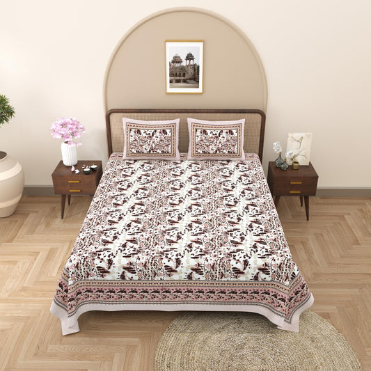 Rajasthan Royal Super Fine Cotton Block Print King Size Bedsheet