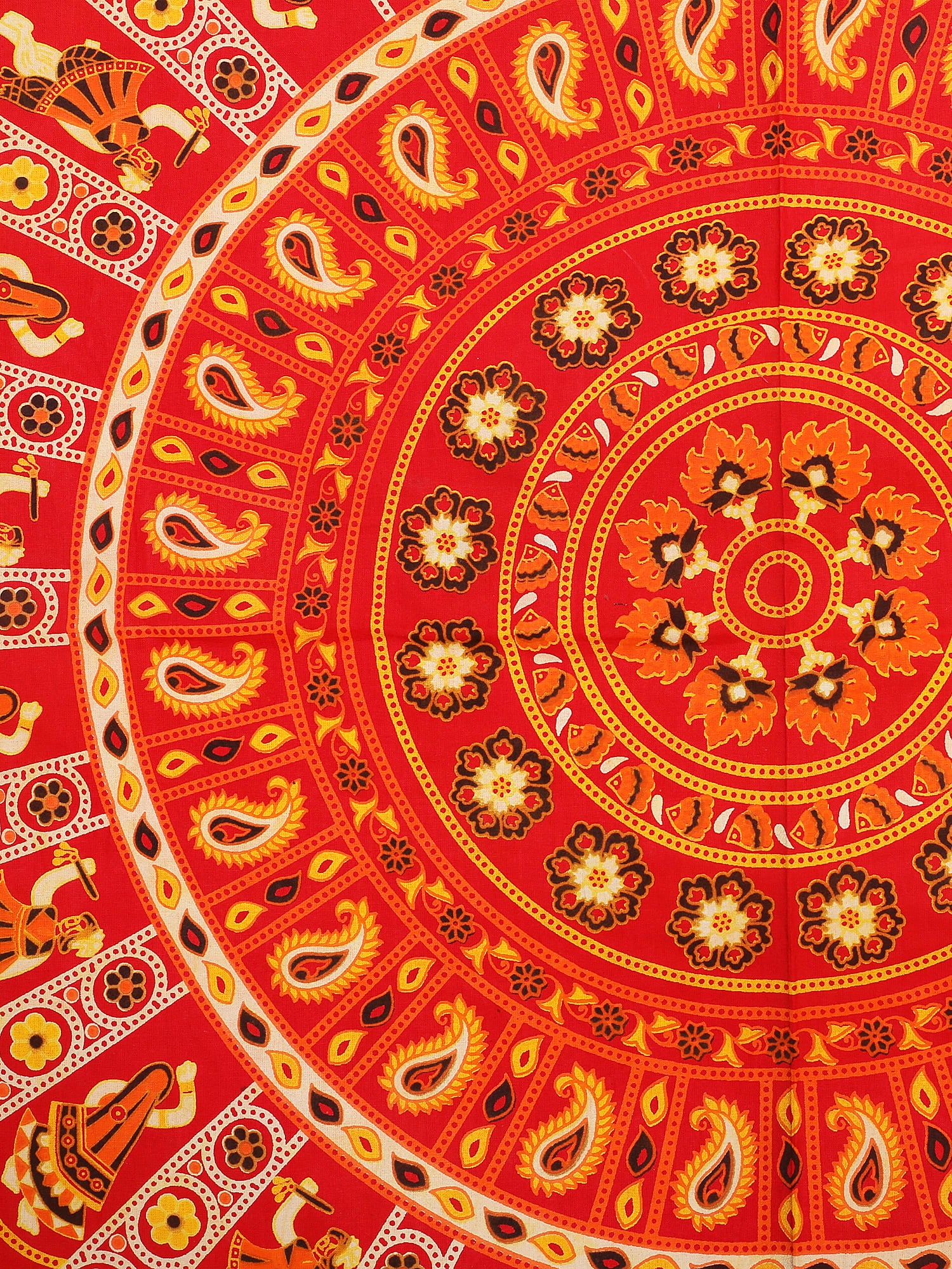 100% Cotton Printed King Bedsheet (Red)