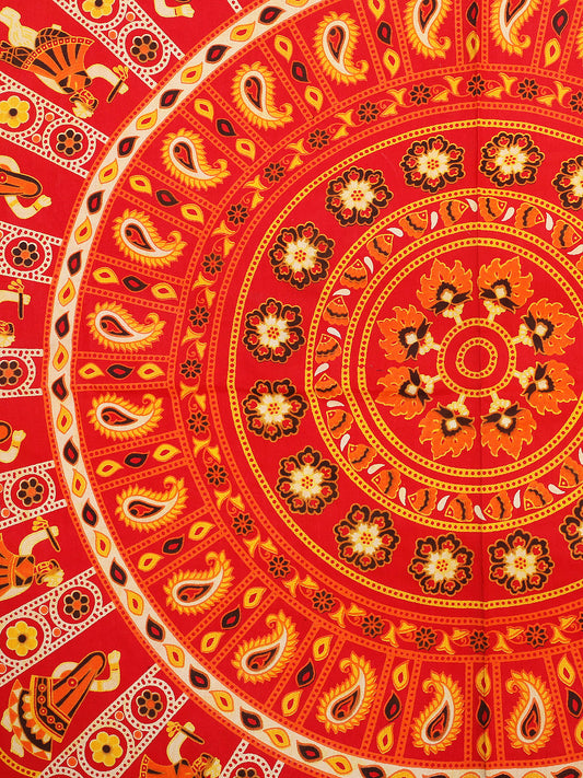 100% Cotton Printed King Bedsheet (Red)