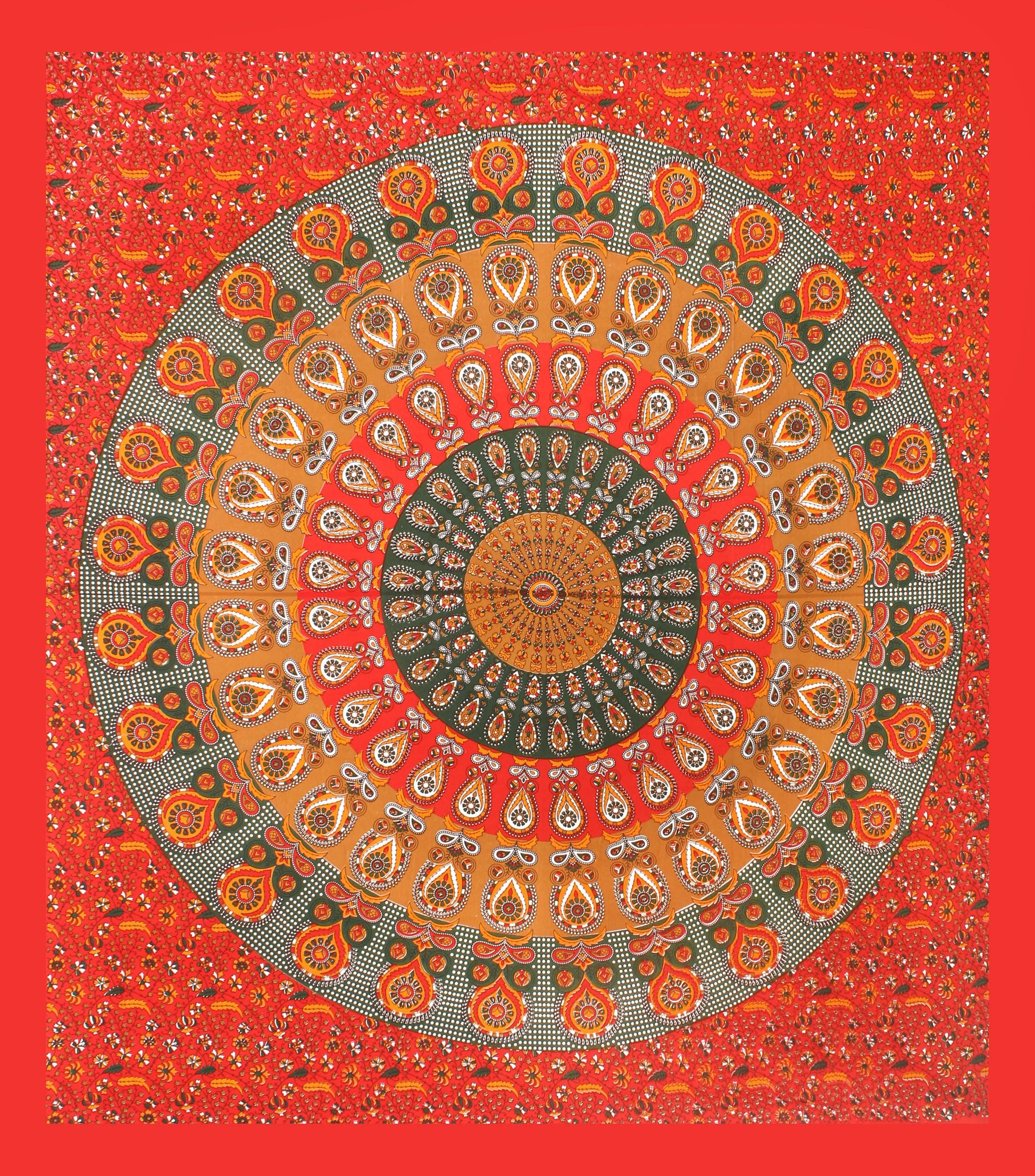 100% Cotton Printed Double Bedsheet (Red)