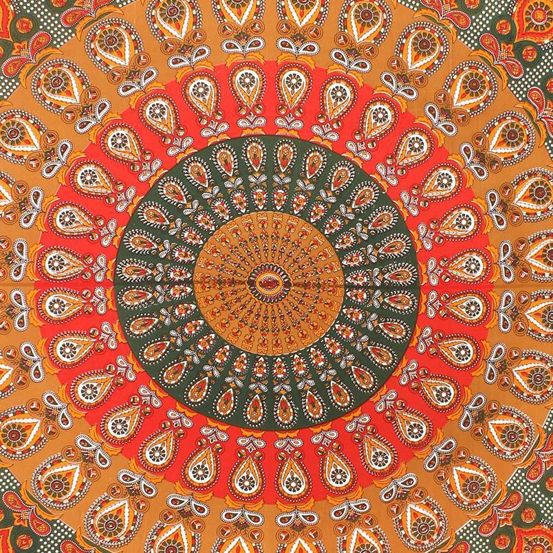 100% Cotton Printed Double Bedsheet (Red)