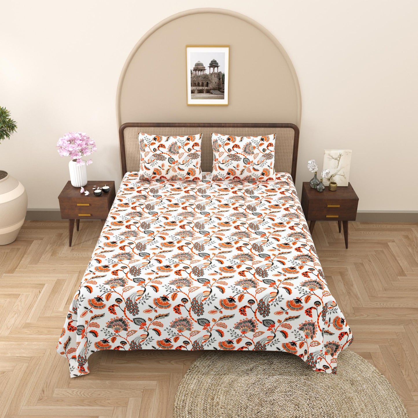 Rajasthan Royal Super Fine Cotton Block Print King Size Bedsheet