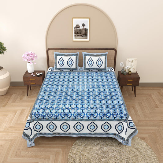 Rajasthan Royal Super Fine Cotton Block Print King Size Bedsheet