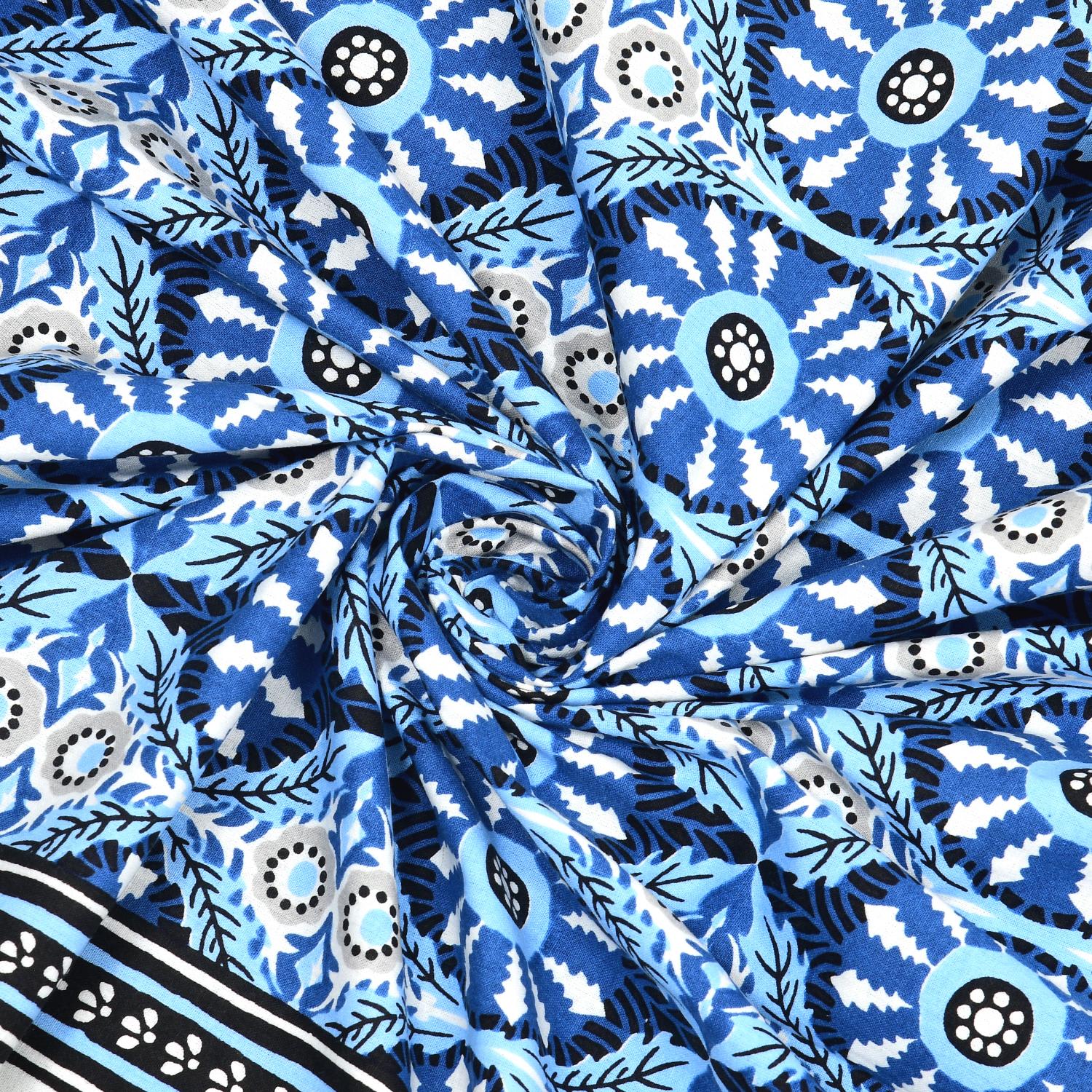 Rajasthan Royal Super Fine Cotton Block Print King Size Bedsheet