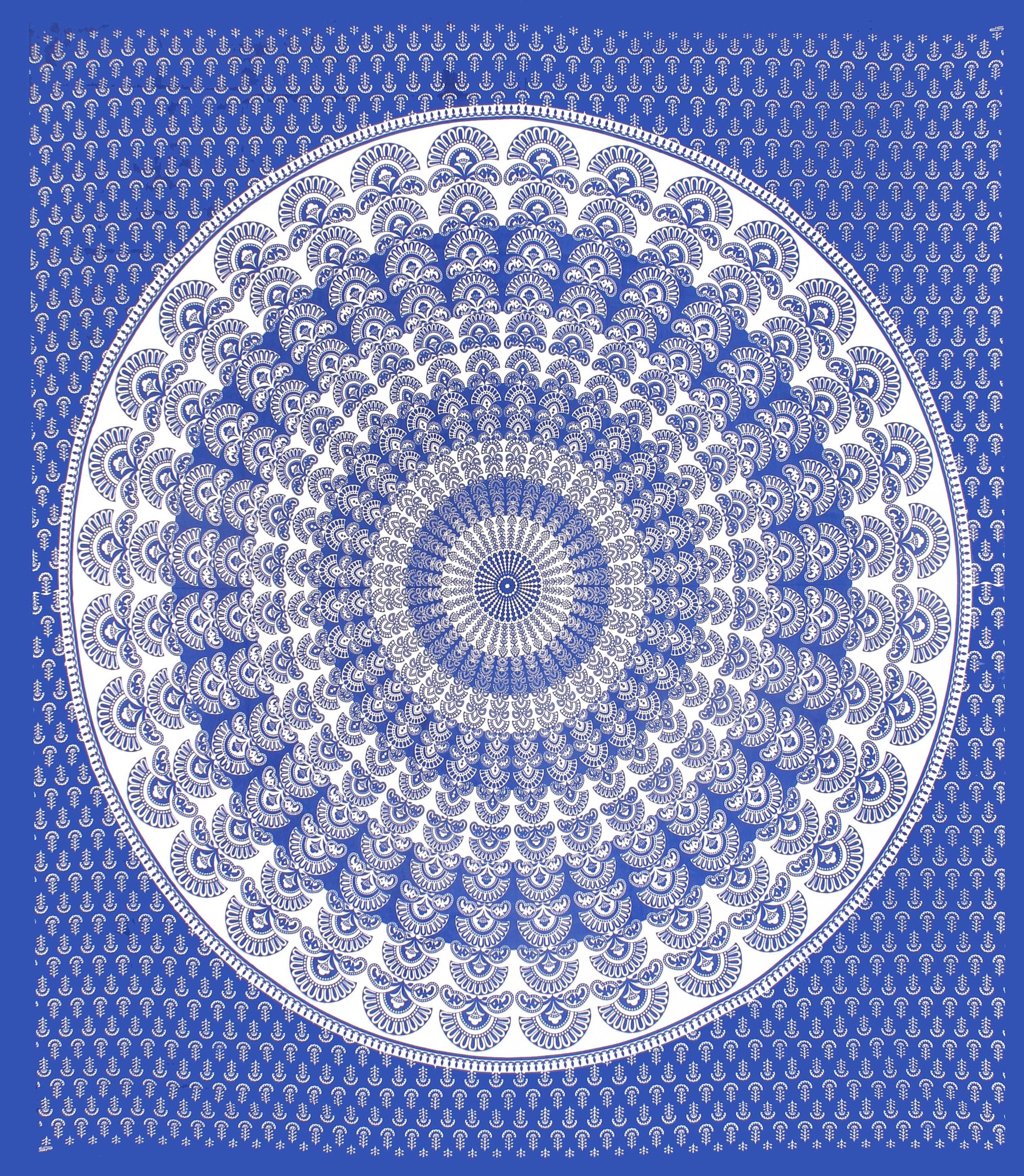 Cotton Printed Double Bedsheet (Blue)
