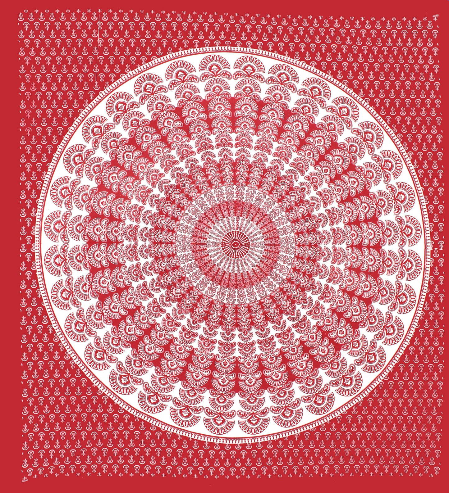 Cotton Printed Double Bedsheet (Red)