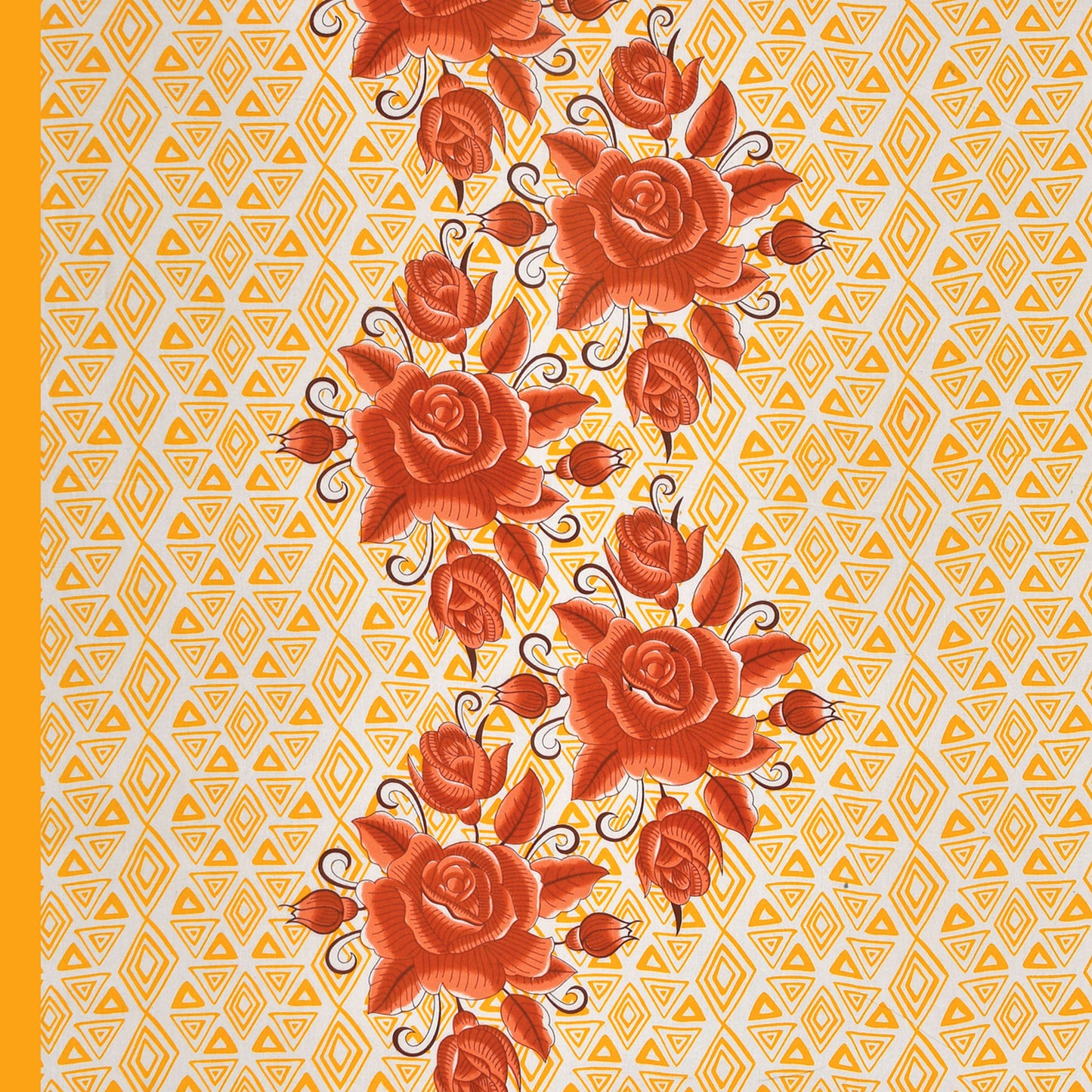 Floral Print Cotton Double Bed Sheet (Yellow)