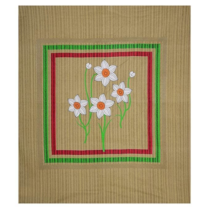 100% Cotton Printed Double Bedsheet (Brown)