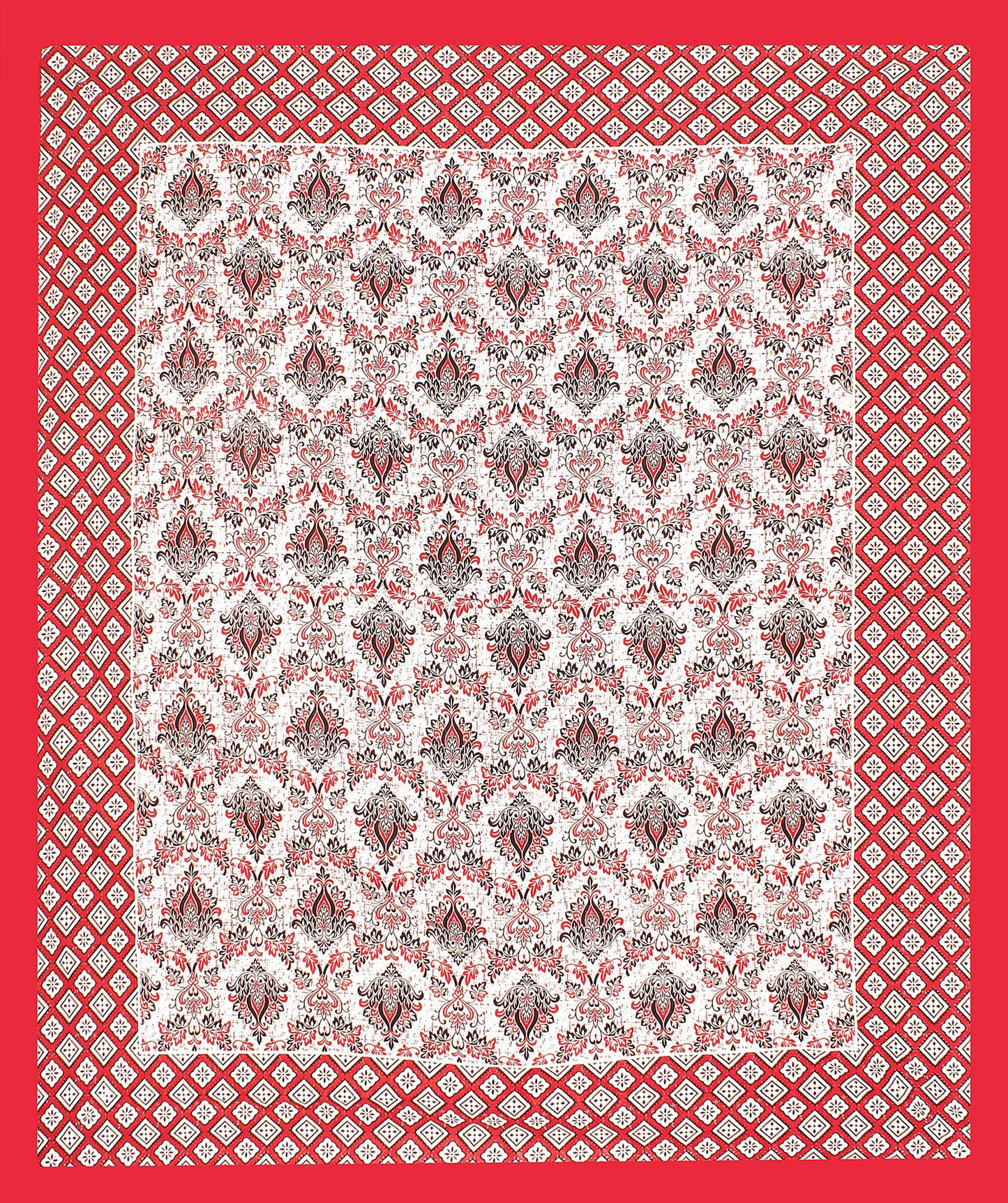 Cotton Printed Double Bedsheet (Red)