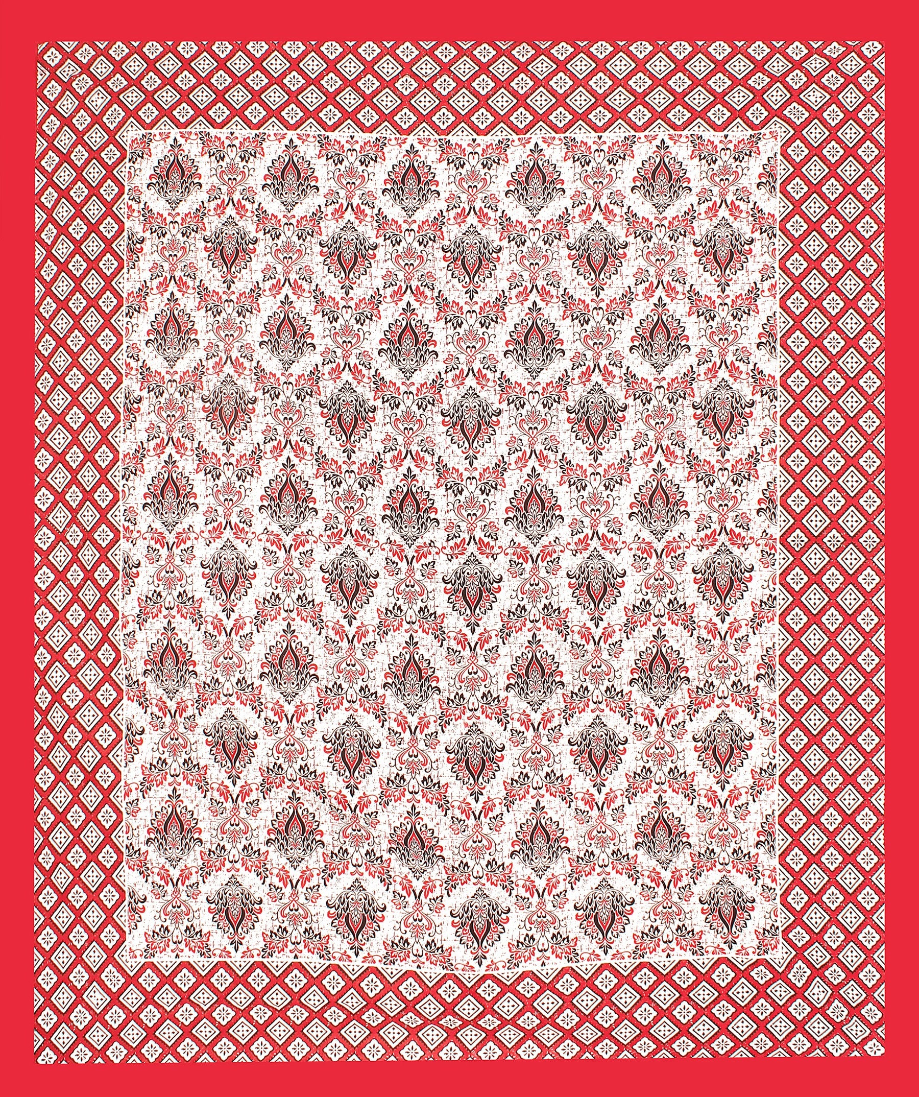 Cotton Printed Double Bedsheet (Red)