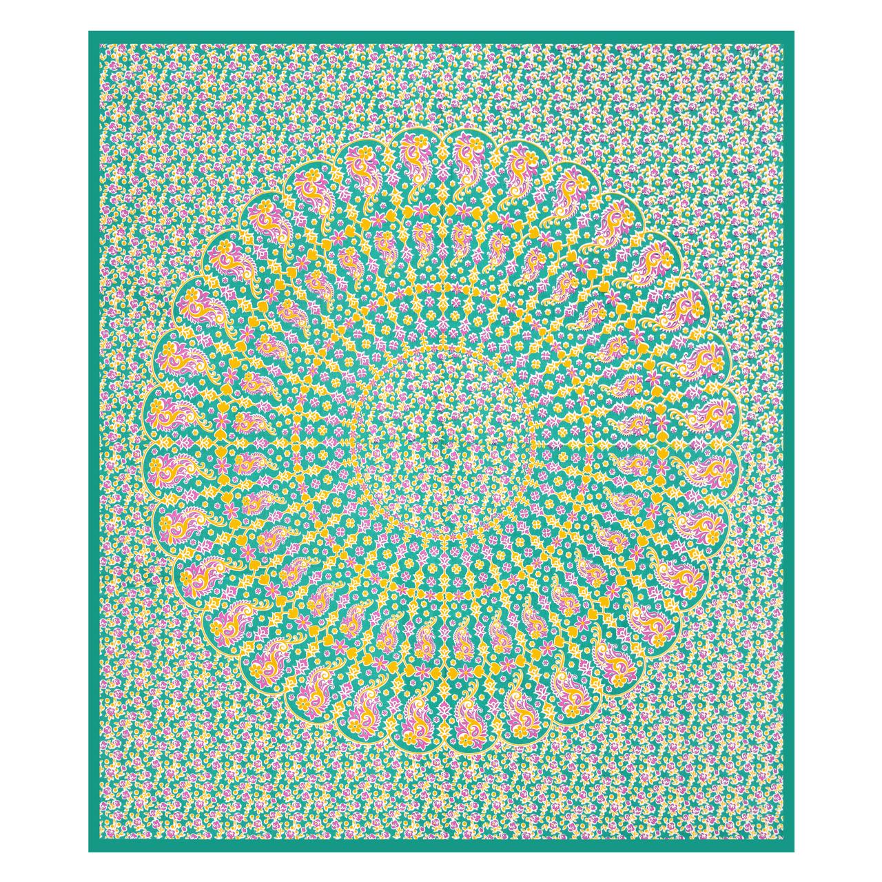 Peacock Paradise Cotton Double Bedsheet with 2 Pillow Covers