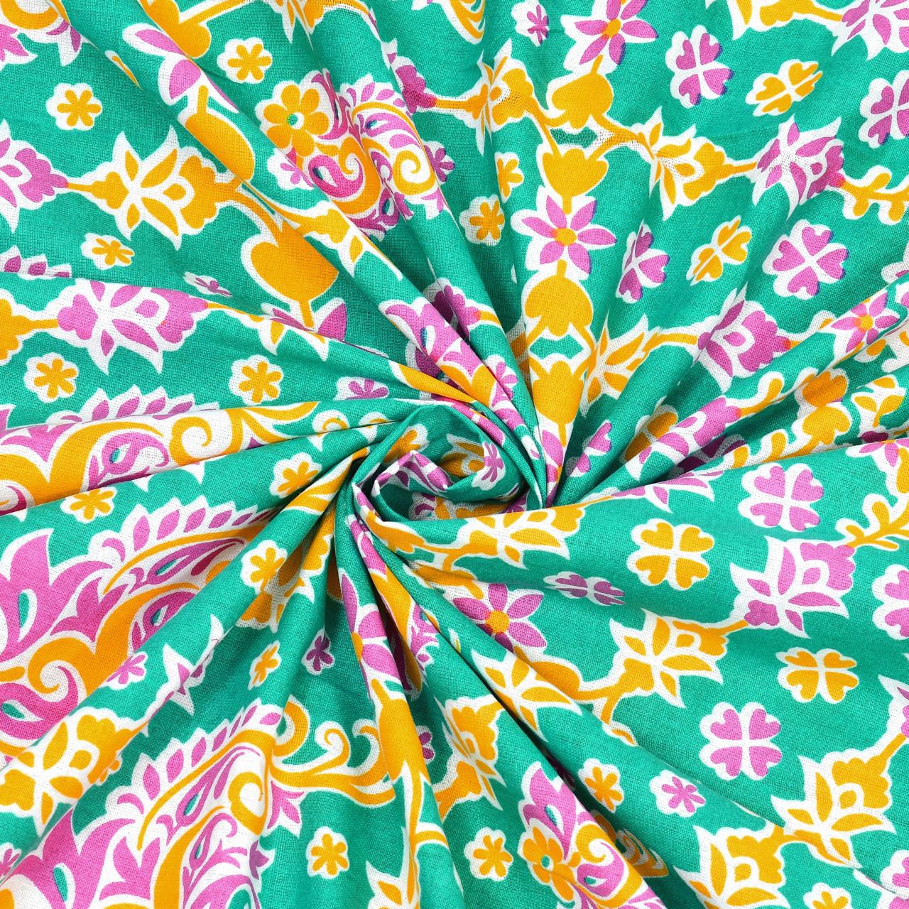 Peacock Paradise Cotton Double Bedsheet with 2 Pillow Covers