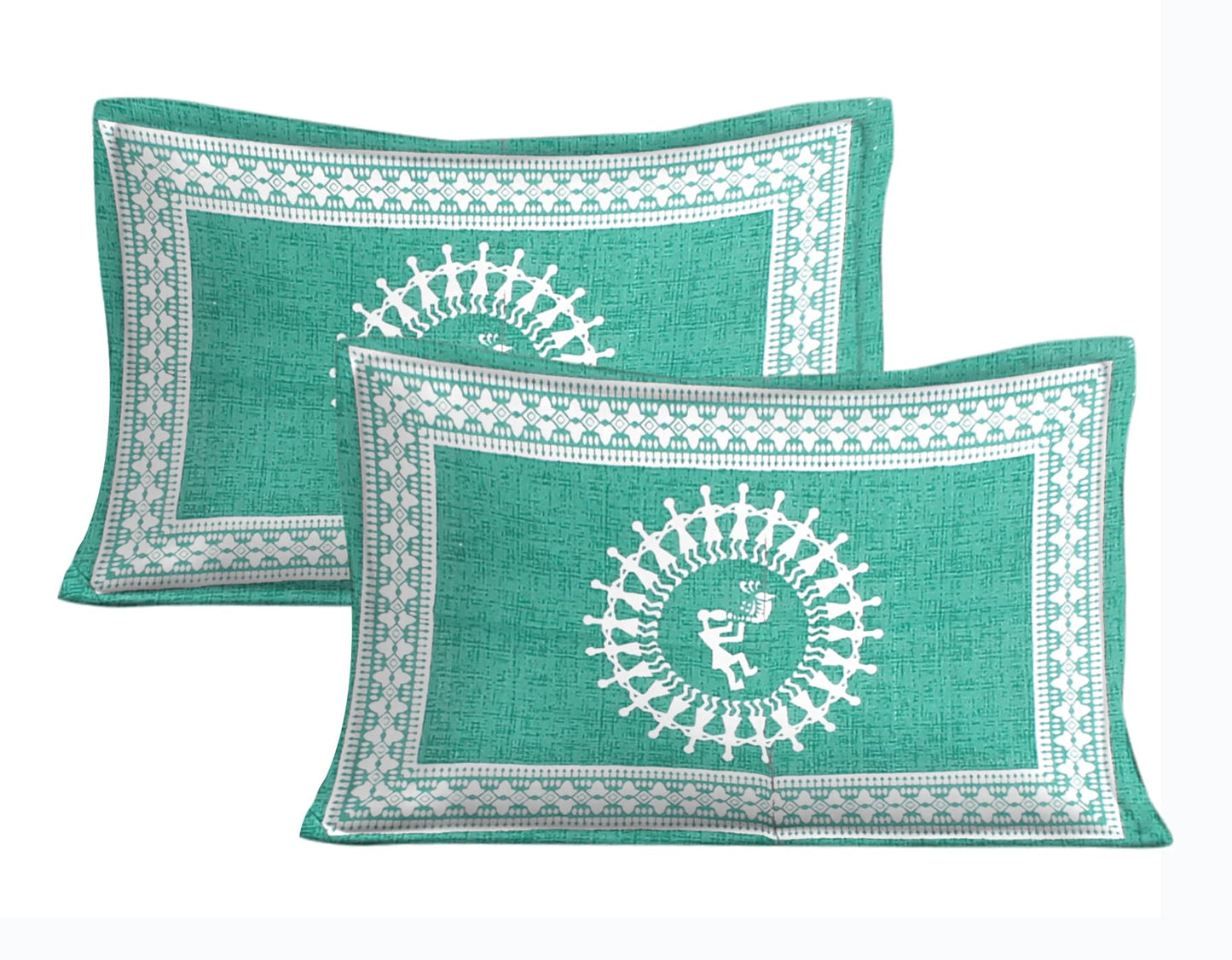 Jaipuri Prints Cotton Double Bedsheet (Green)