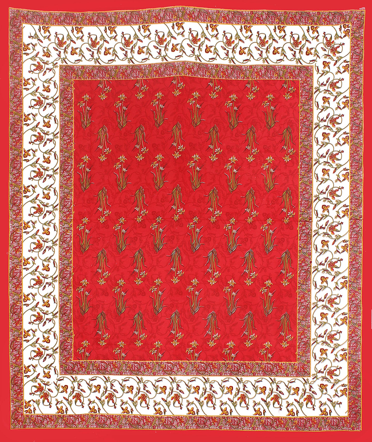 100% Cotton Printed Double Bedsheet (Red)
