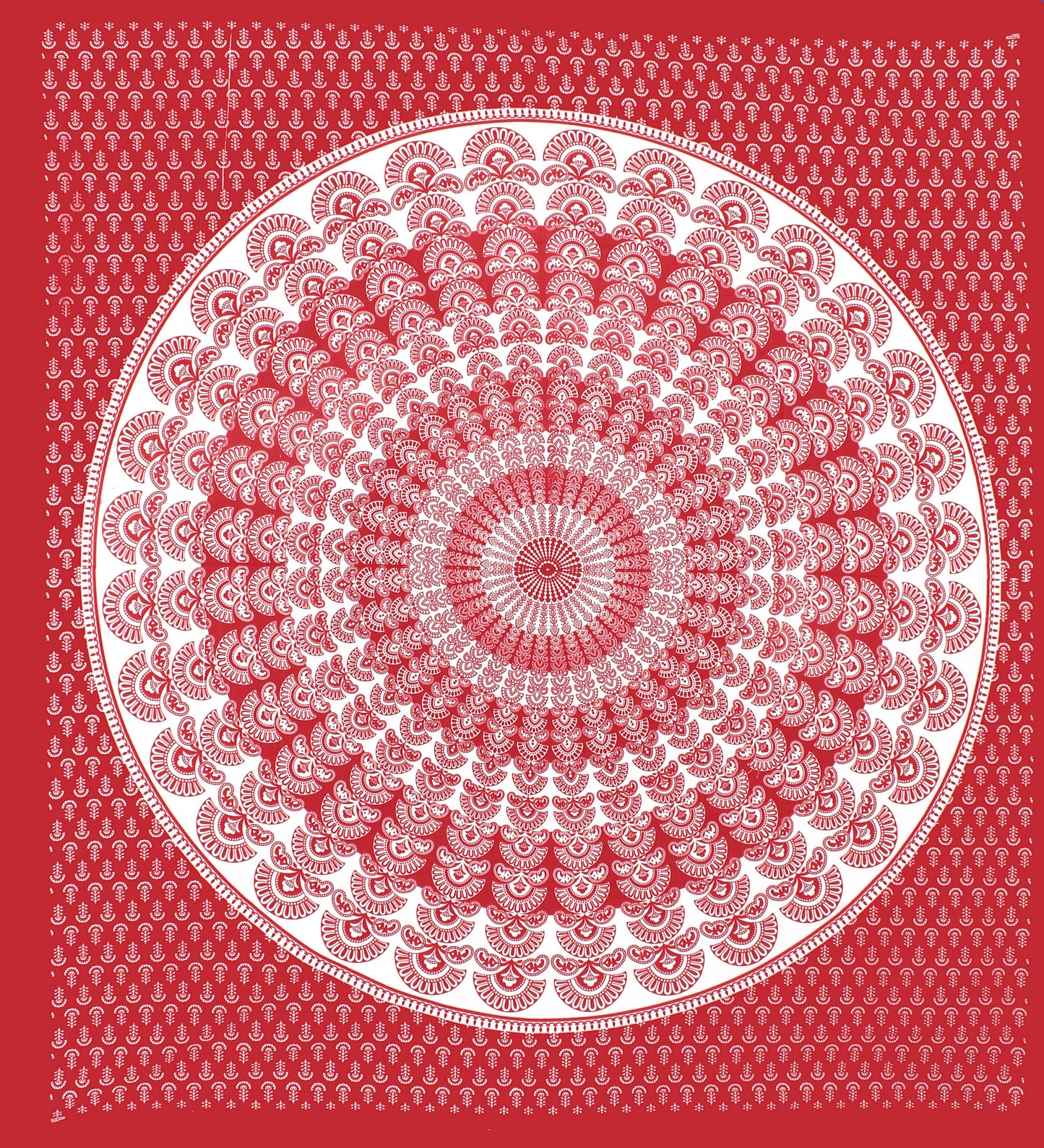 Cotton Printed Double Bedsheet (Red)