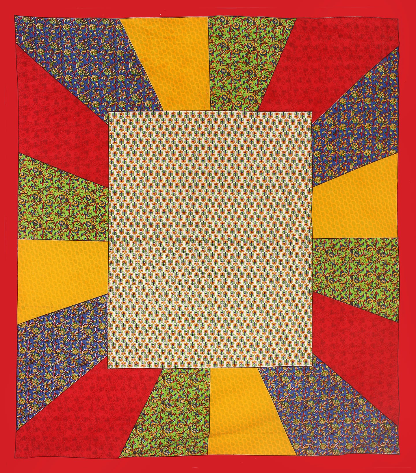 100% Cotton Printed Double Bedsheet (Red)