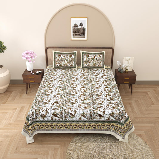 Rajasthan Royal Super Fine Cotton Block Print King Size Bedsheet