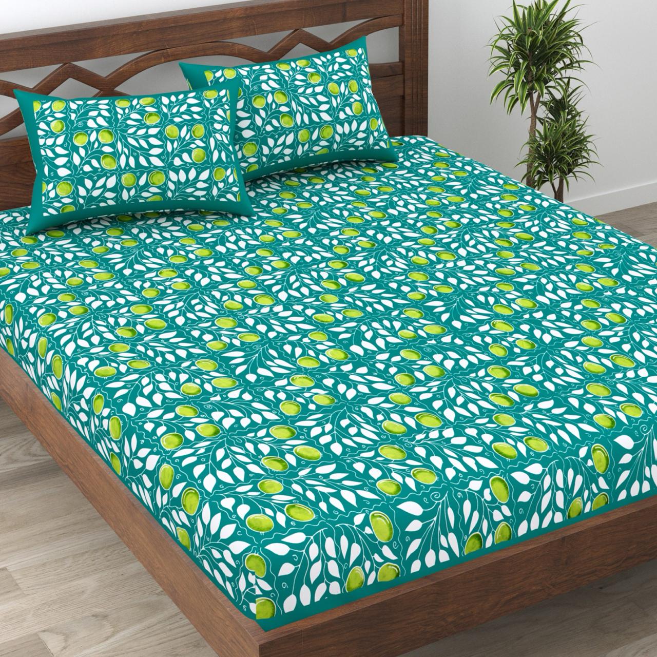 Pure Cotton Floral Bedsheet For Double Bed For Your Living Room With 2 Pillow Cover