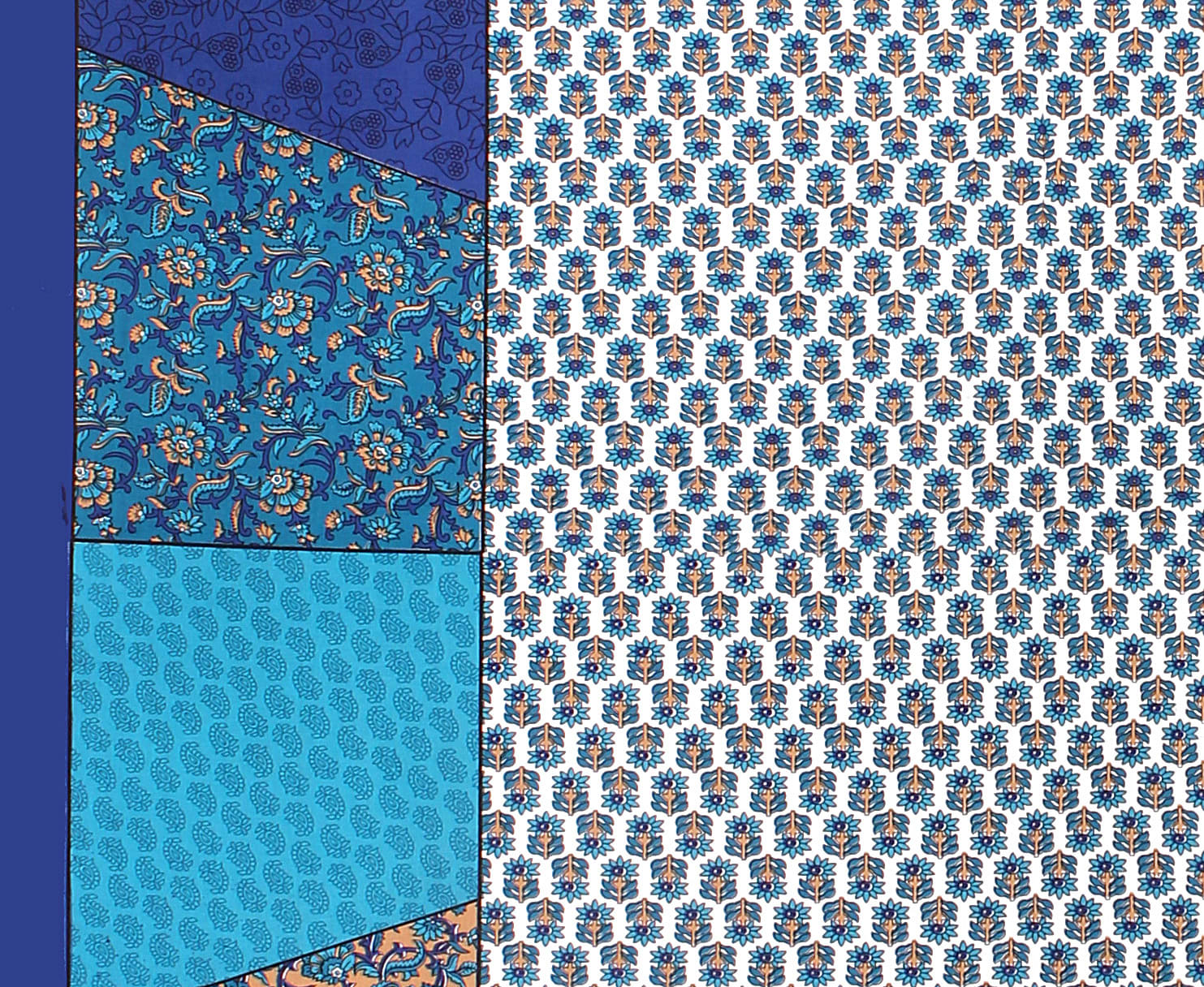 100% Cotton Printed Single Bedsheet (Blue)