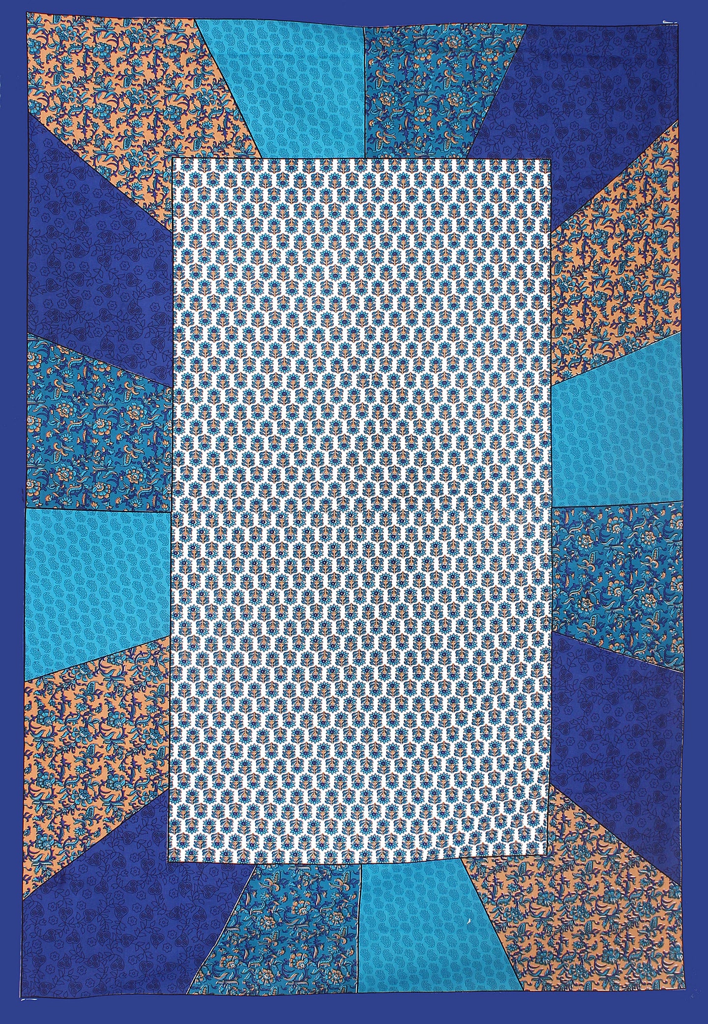 100% Cotton Printed Single Bedsheet (Blue)