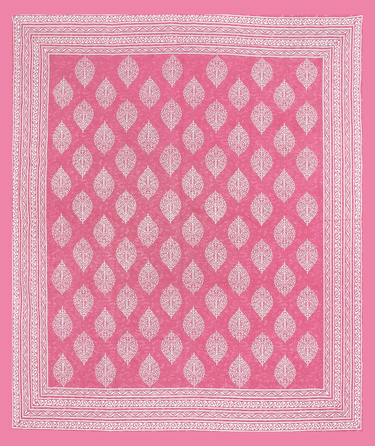 Jaipuri Prints Cotton Double Bedsheet (Pink)