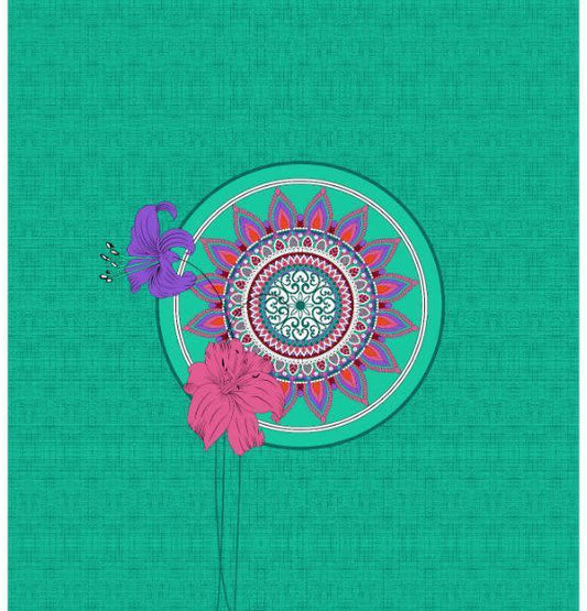 100% Cotton Printed Double Bedsheet (Green)